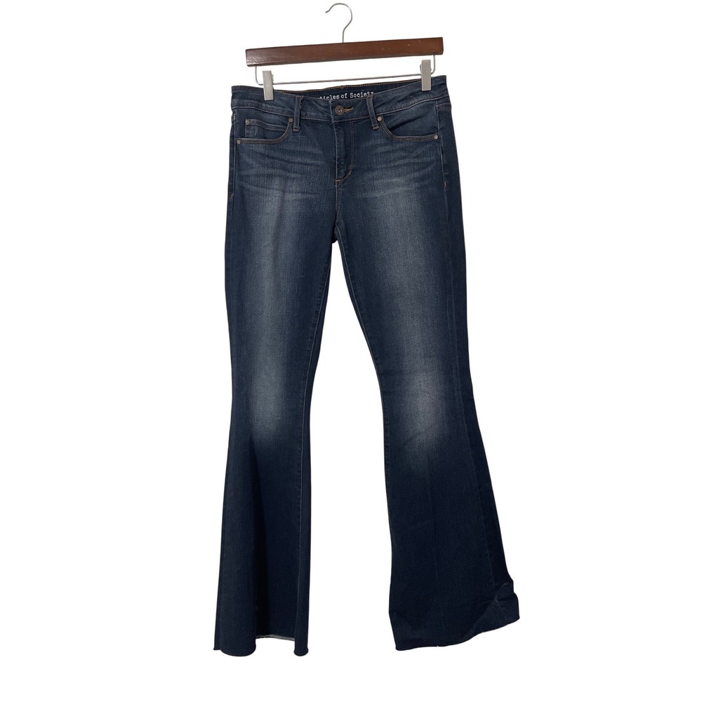 Articles‎ of Society Faith Flare Oakhurst Jeans Blue High Rise Raw Hem Boho 29